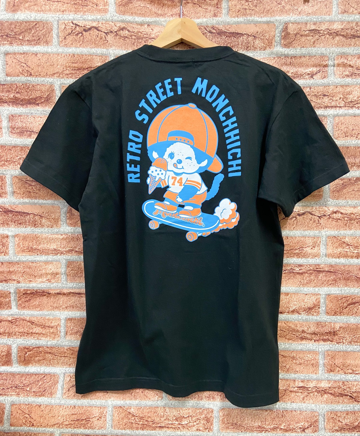 レトロストリート モンチッチ Tシャツ スケボー ブラック | burly 