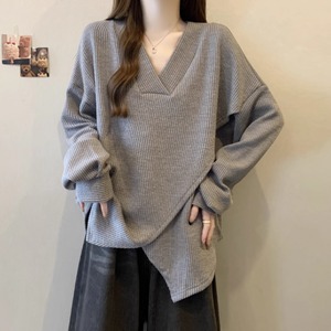 【送料無料】 セーター 3色 リブニット 30代 40代 女性用 レディース ママ トップス 大きい ゆったり 長袖 萌え袖 Vネック Aライン フレア プルオーバー ニット 厚手生地 あったか 温かい 無地 お出かけ 休日 秋 冬 着回し カラバリ デイリーユース 普段使い ファッション コーデ スタイル 楽ちん 定番アイテム 着痩せ 垢抜け ブラック カーキ ブラウン 大人カラー ニュアンスカラー