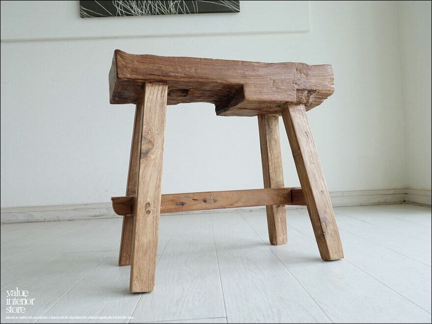 オールドチークベンチBol08 スツール 長椅子 古材家具 一枚板 無垢材 ナチュラル 椅子 イス プリミティブ 世界三大銘木