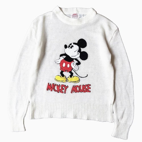 Vintage 80's【Disney】"Mickey Mouse" Knit Sweater