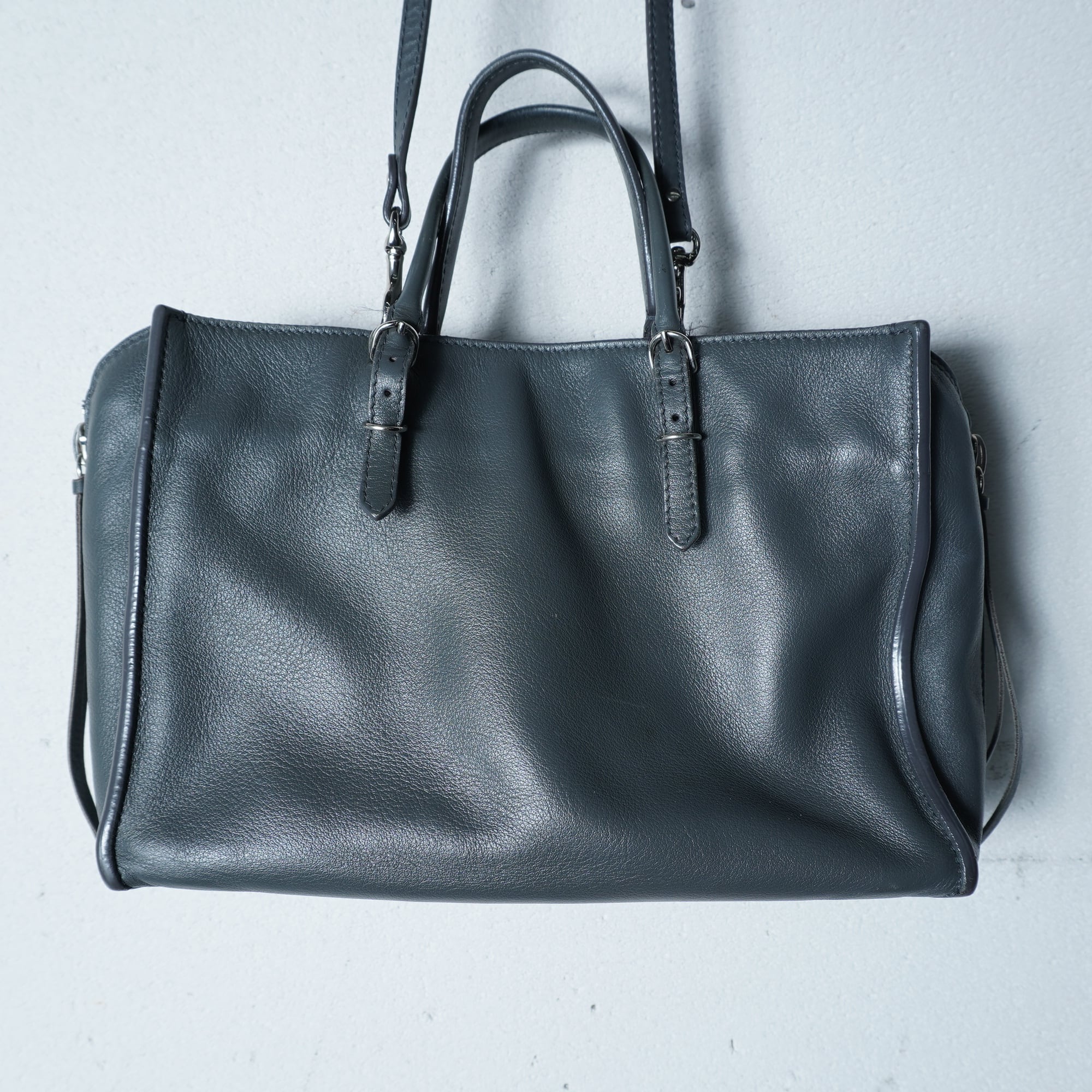 BALENCIAGA】バレンシアガ ペーパーレザー2WAYショルダーバッグ gray