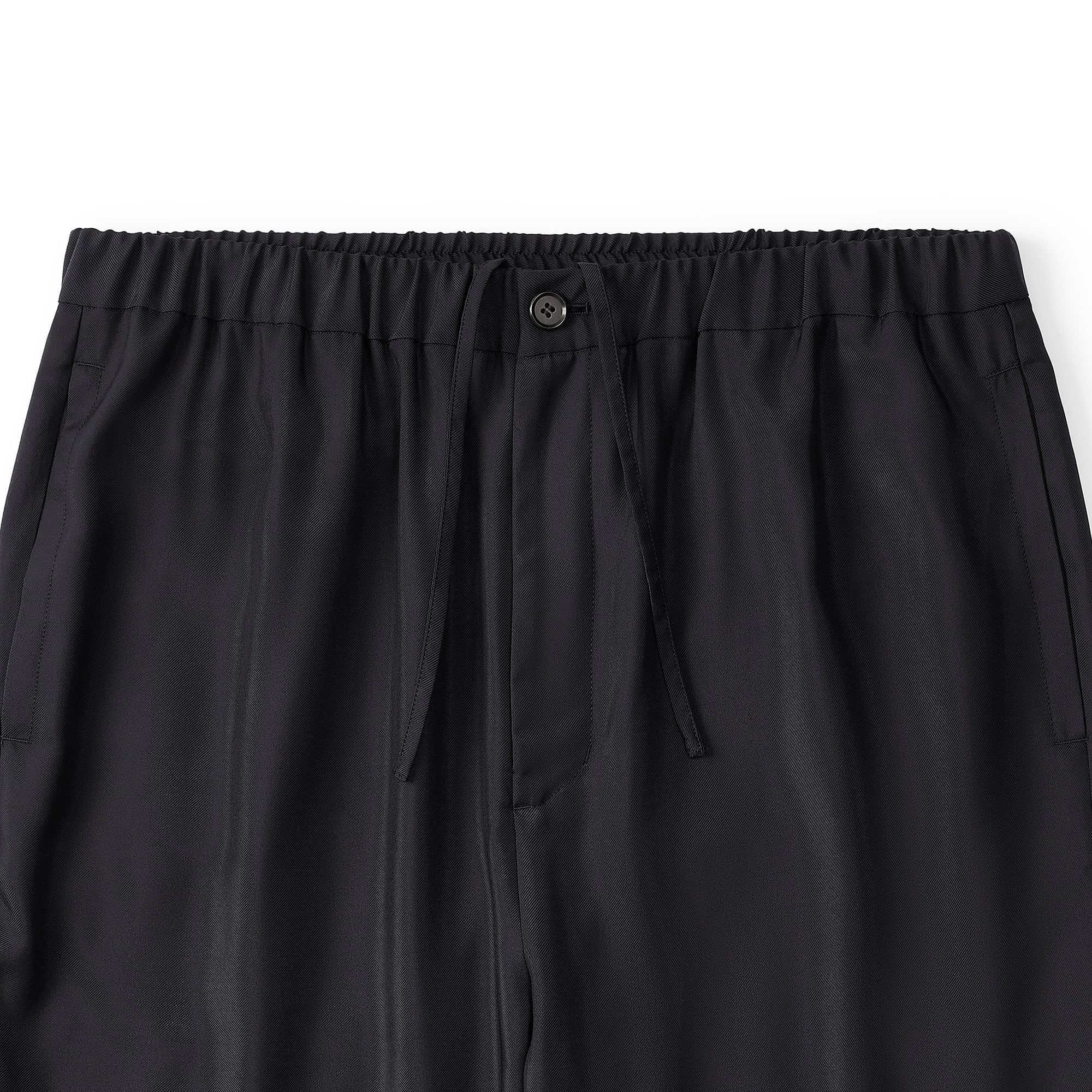 everyone nylon silk twill easy slacks (BLACK) | everyone