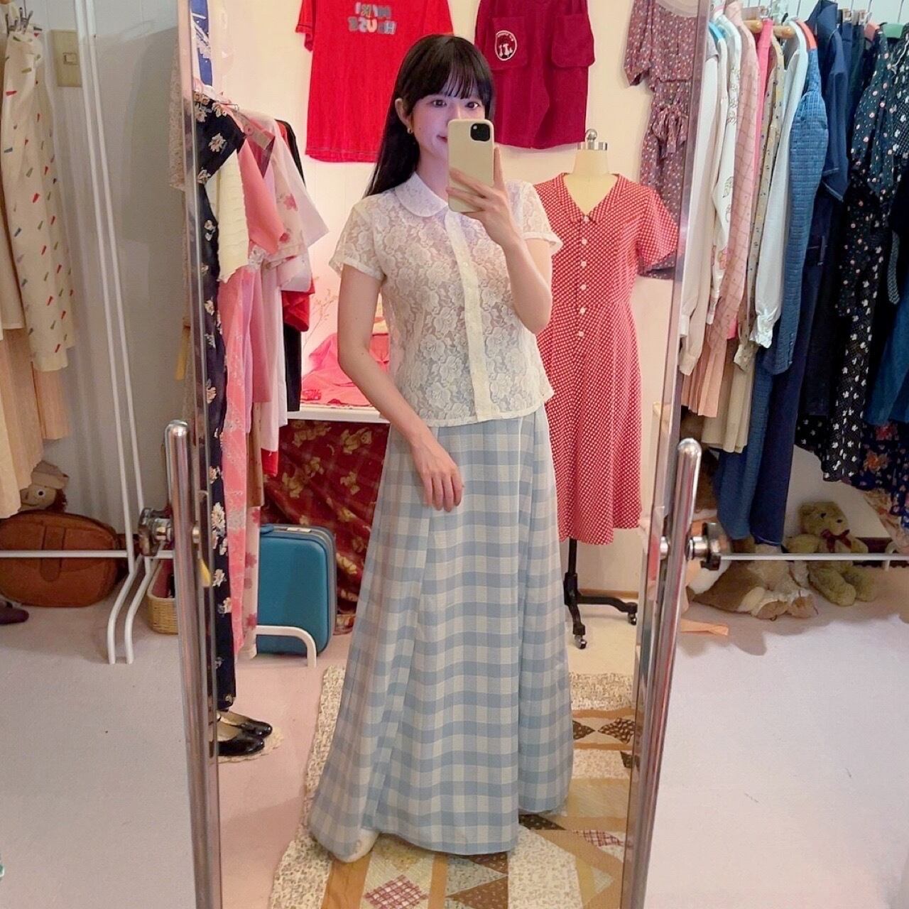 flower russel lace white blouse