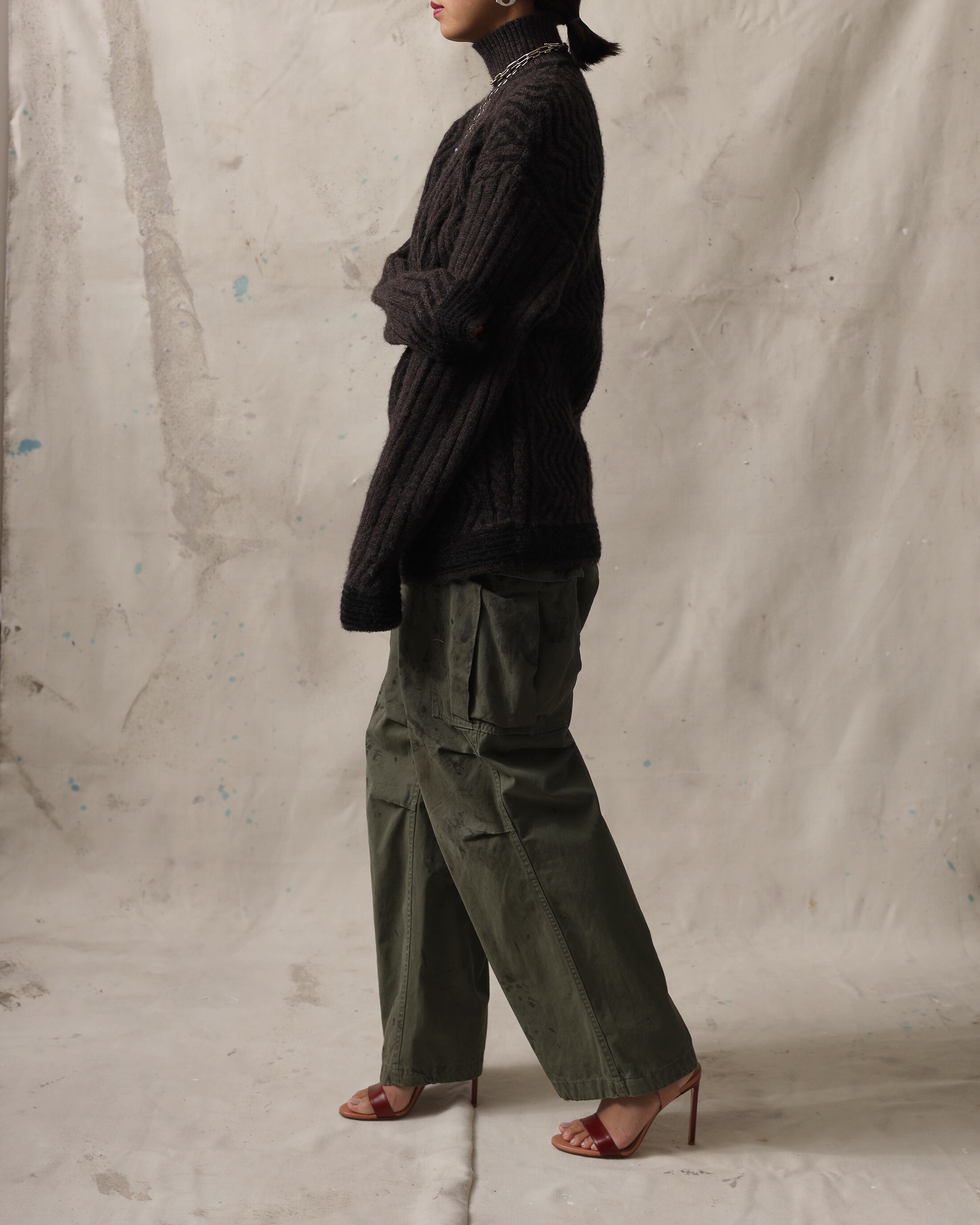 DRIES VAN NOTEN ブラックセルフタイビーニー DRIES VAN NOTEN ドリスヴァンノッテン 通販 MOSS 2709 M.K.BEANIE