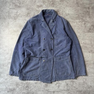 60s 刺繍タグ モールスキン フレンチワークジャケット ダブル