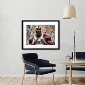The Big Aristotle｜NBAレジェンドをオマージュしたモダンアートポスター｜知性とパワーを象徴するスタイリッシュなインテリアアートA3ポスター