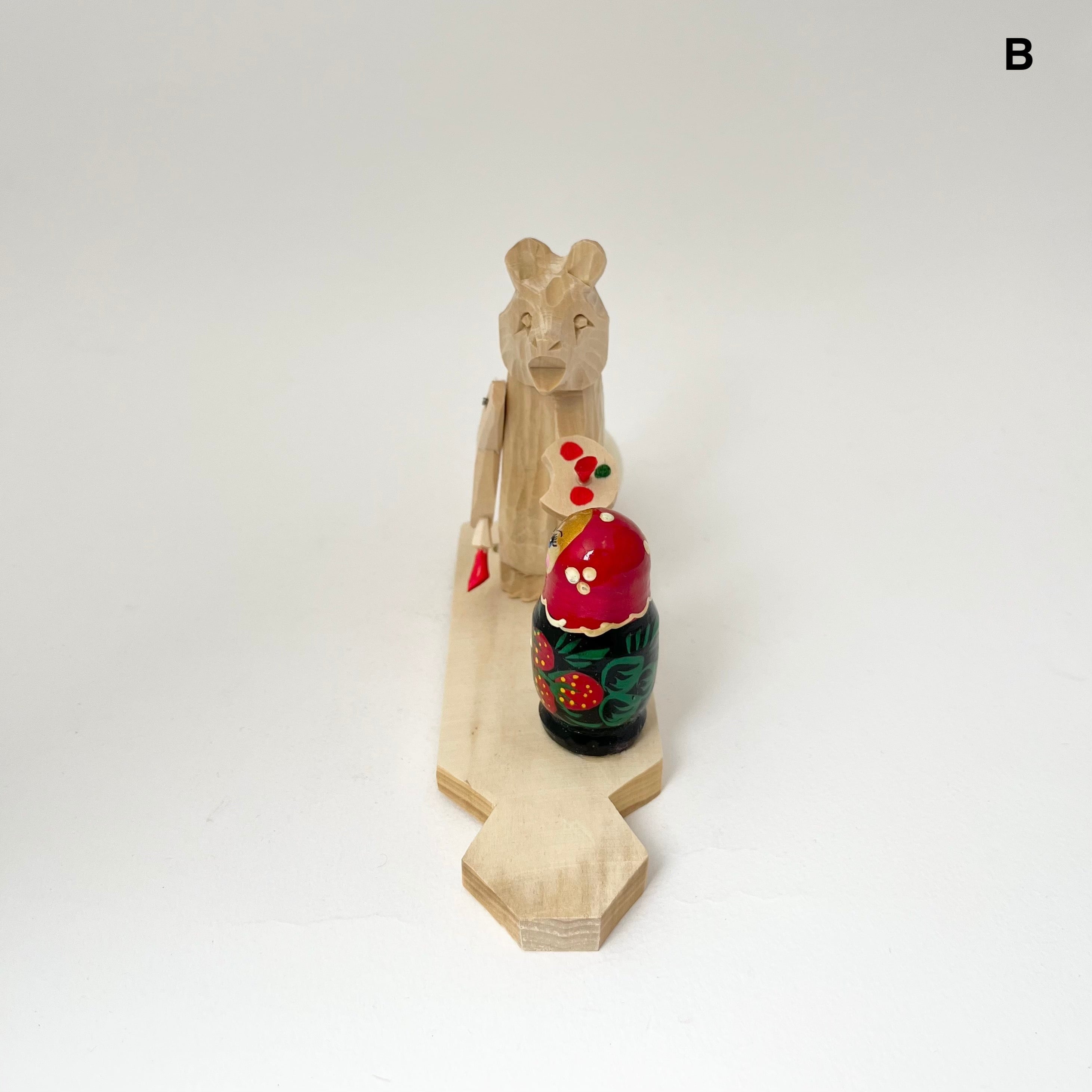 ボゴロツコエ木地玩具「クマのマトリョーシカ職人」いちご柄