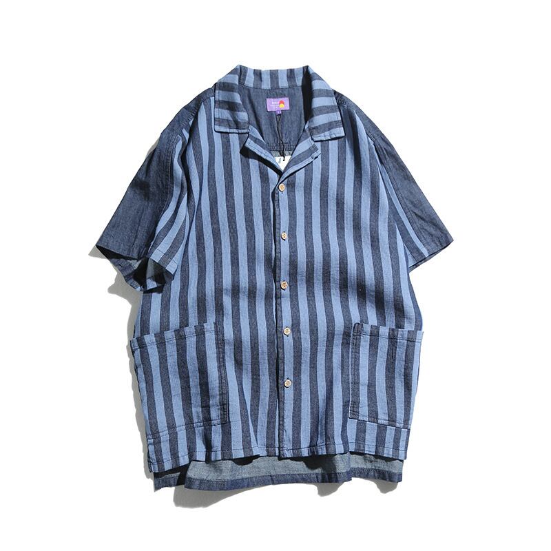 【新作】【送料無料】 Road Vintage Summer Men's2020ストライプ半袖ルーズシンフレッシュオールマッチTシャツトップメンズ-アリババ ショート ハーフスリーブ サマー 夏物 ビンテージ hip6-16118617821317