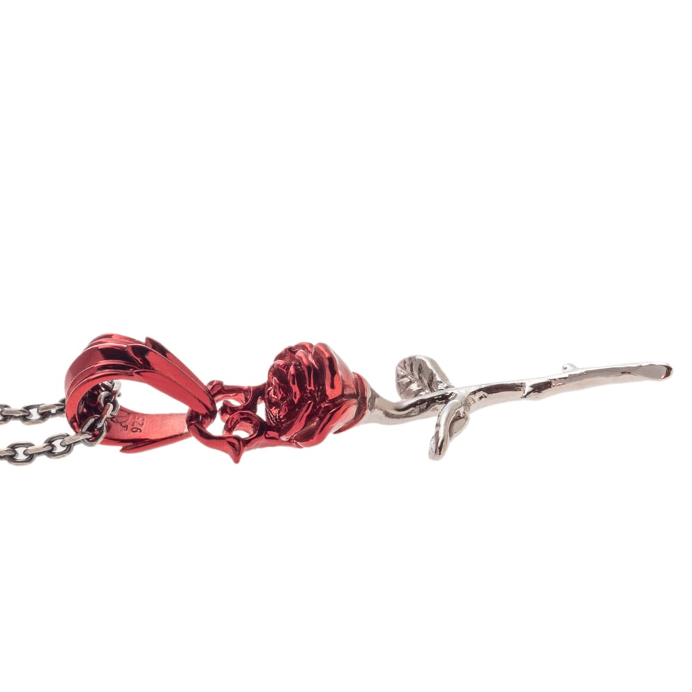 レッドローズペンダント AKP0151 Red rose pendant シルバー