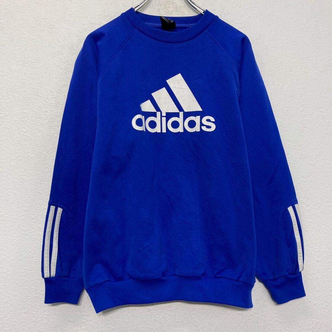adidas プリント スウェット トレーナー アディダス ブルー L キッズ 