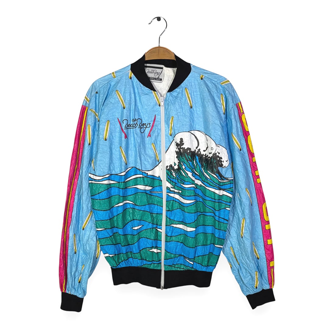 90s ビーチボーイズ ヴィンテージ ペーパージャケット サーフボード サーフィン BEACH BOYS サイズM 古着 DZ0780