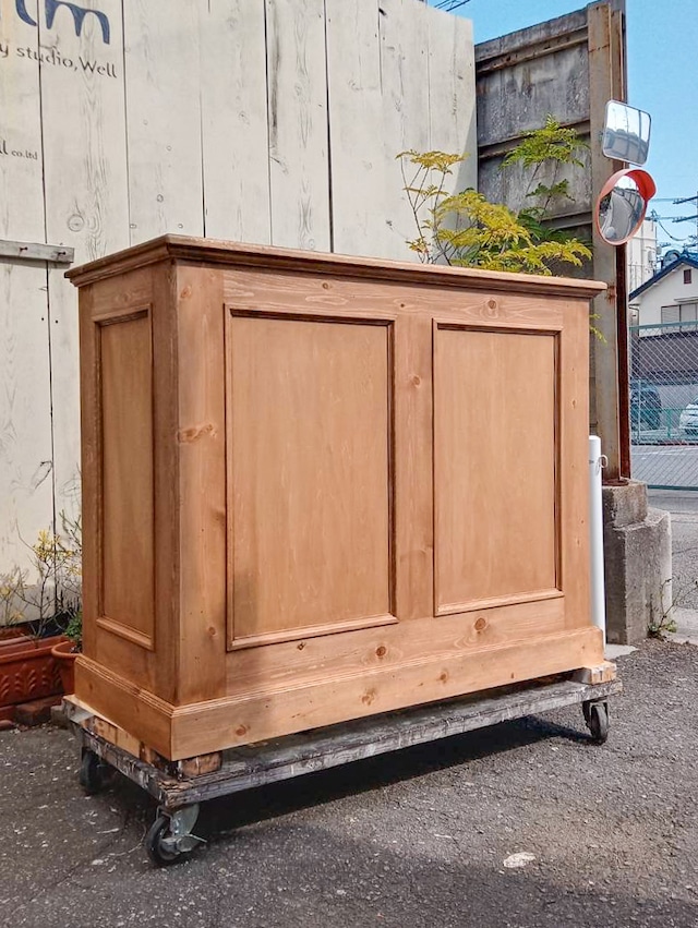 オーダーメイド古材オールドパインカウンター146 (美容室向けウッドカウンター)W1300