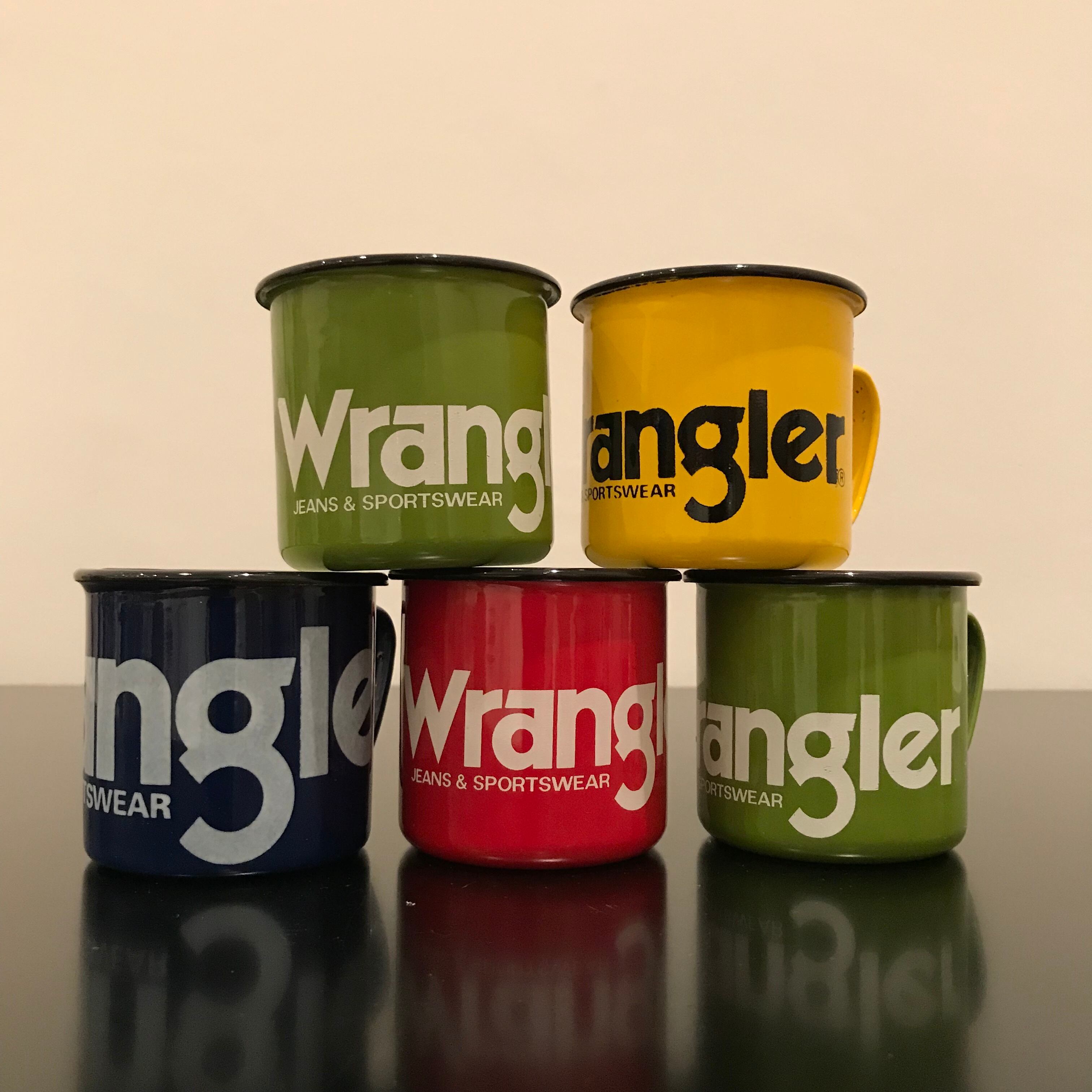 1970年代 未使用保管品 ラングラー琺瑯ノベルティーマグカップ レッド