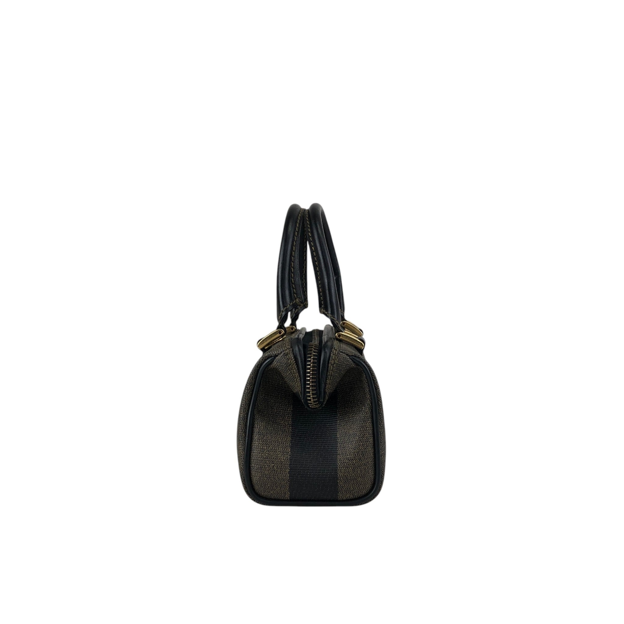 FENDI フェンディ ぺカン ショルダーバッグ ブラウン FFロゴ PVCレザー