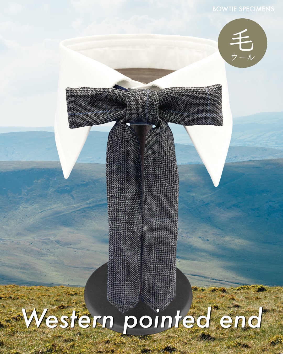 リボン ボウタイ ウエスタン・ポインテッドエンド (グレーチェック