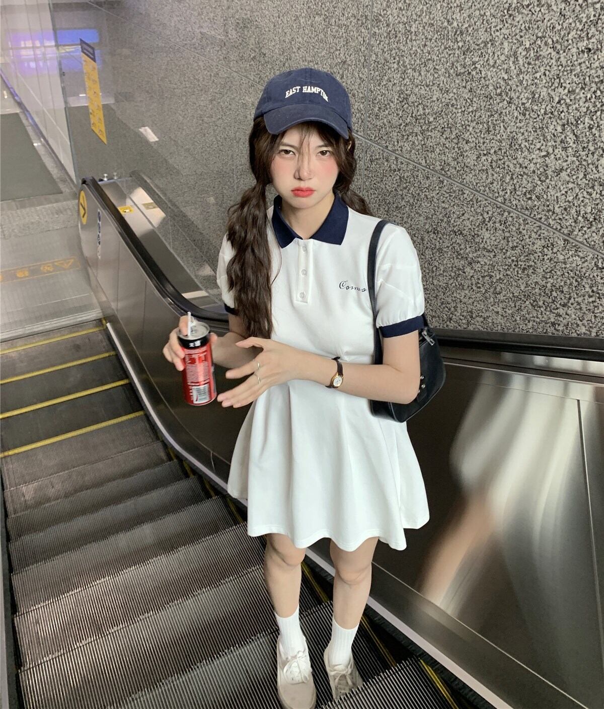 カジュアルスタイルウェストドレス サマーカラー半袖スリーブスカート ショート ハーフスリーブ 夏物 モンロー12958714197