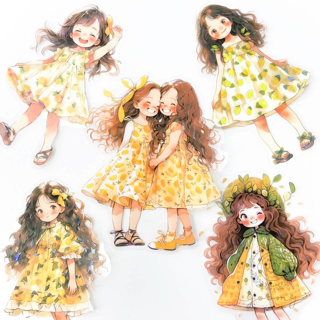 少女イラストフレークシール 2 <S746>