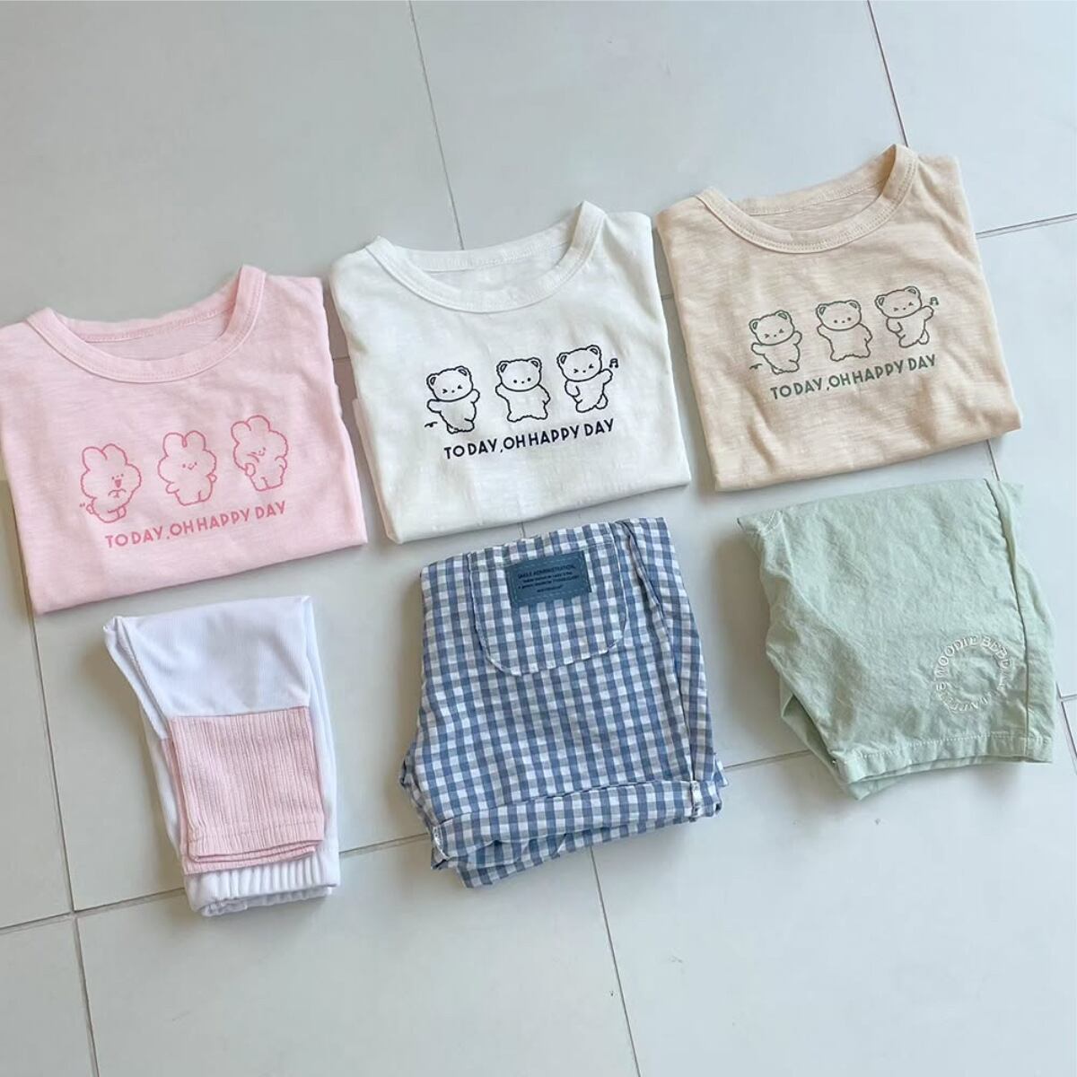 【BABY】韓国風 カートゥーン動物柄半袖シャツ