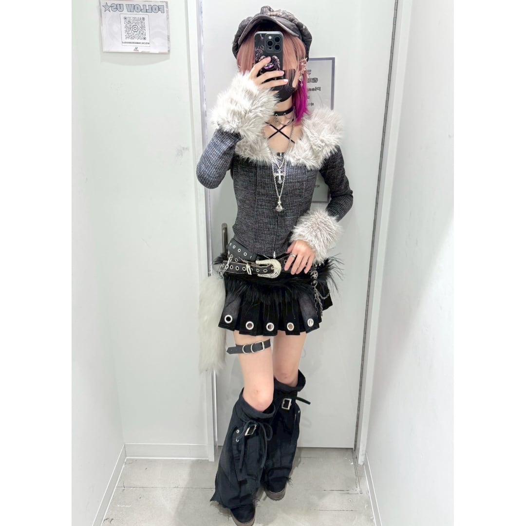 ファー付き☆ハトメプリーツデニムスカート | VOLCAN&APHRODITE 公式通販