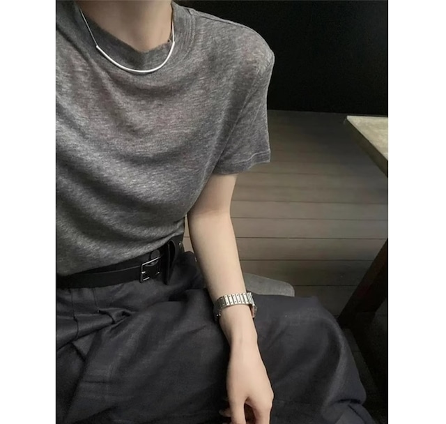 シンプルラウンドネックTシャツ W00186