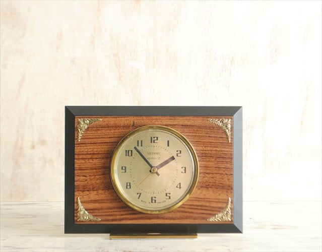 イングランド製 ヴィンテージ  置き時計 メタメック アンティーク時計 マントルクロック デスク 卓上時計     ヴィンテージ雑貨のお店