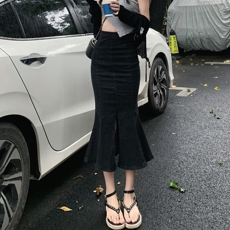 スカート サマーAラインスリムハイウェストウェストロング 夏物 萌量不足87523249113