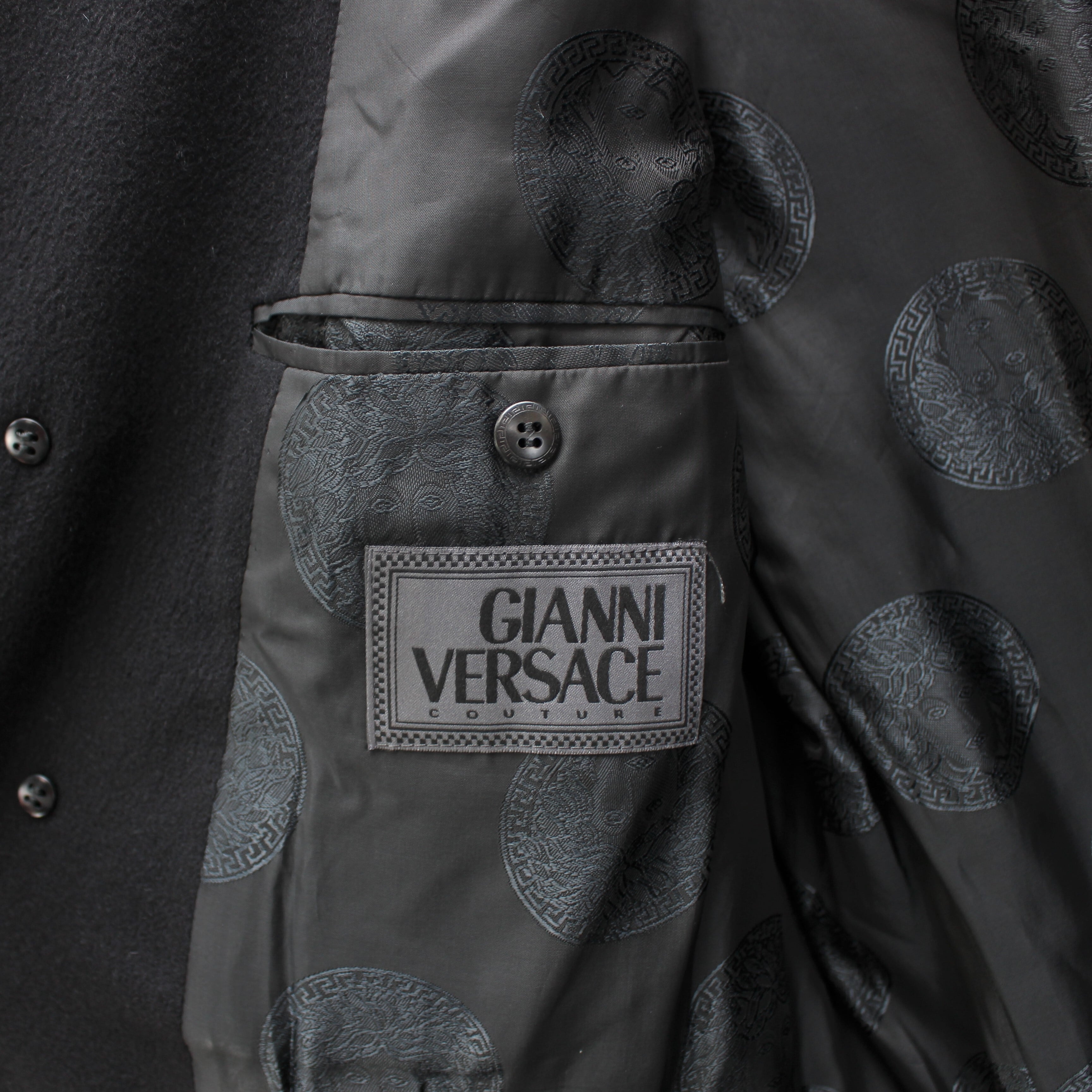 GIANNI VERSACE CASHMERE100% CHESTERFIELD COAT/ジャンニヴェルサーチ