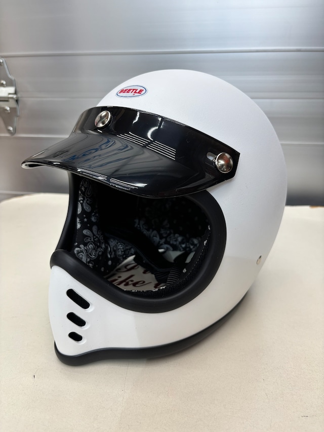 オーシャンビートル OCEANBEETLE MTX 別注マットホワイト Wストラップ黒 各サイズ有り 限定在庫常時2個 ペイズリーインナーブラック バイザー黒のフルセット! SALE中! 送料無料!