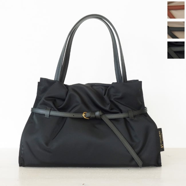 VIOLAd'ORO (ヴィオラドーロ) トートバッグ ナイロン ドロスト Lサイズ BIANCA V-2294