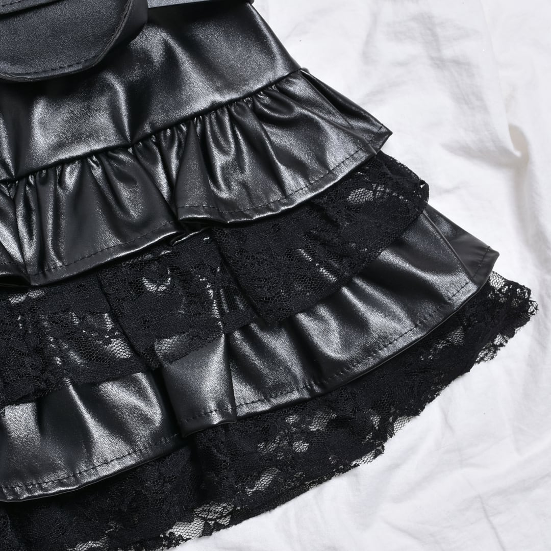 Na+H 2段レザーフリルスカート Na+H 2段レザーフリルスカート Na+H 2段レザーフリルスカート