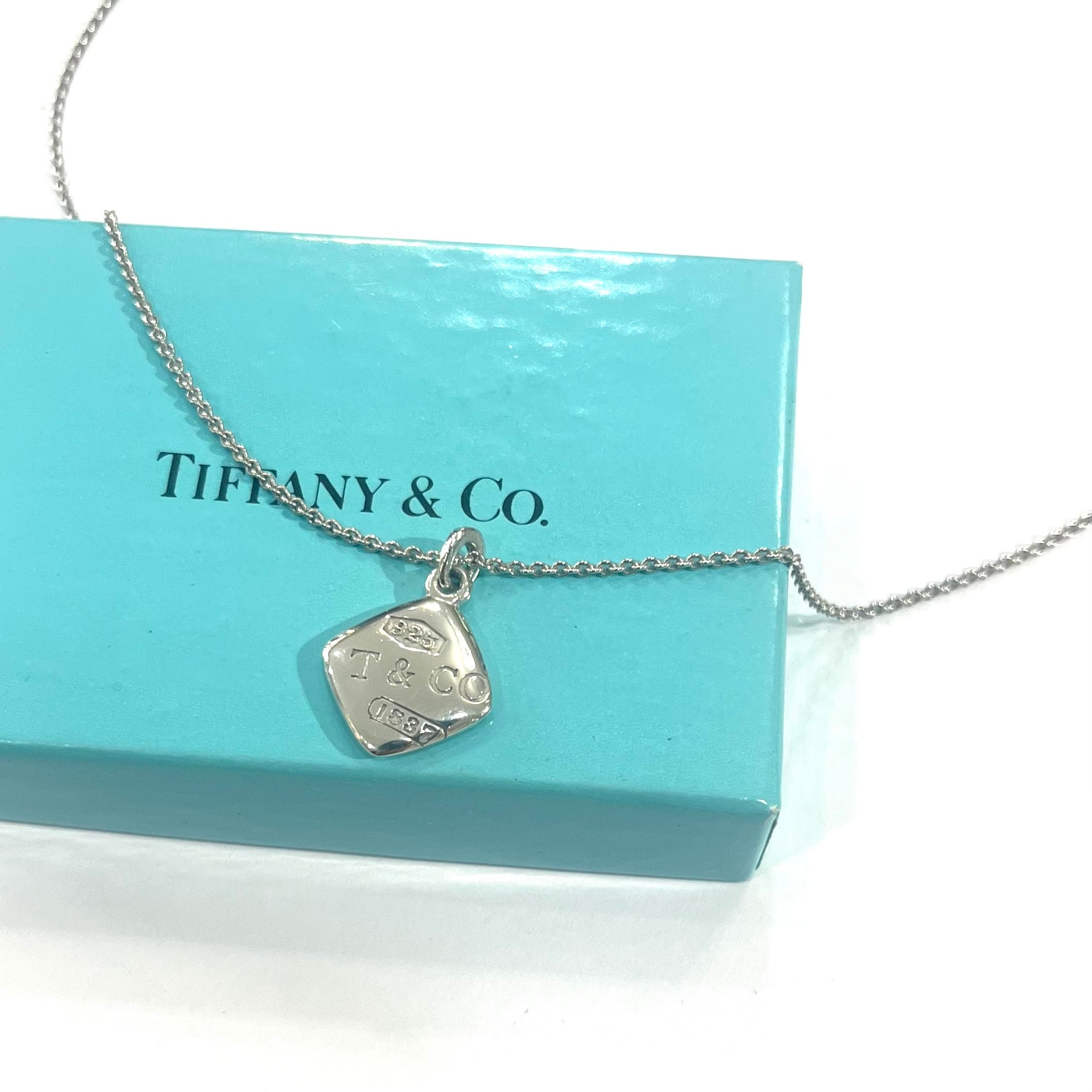 TIFFANY&CO.】2692 T&COティファニータグスクエアプレート ネックレス