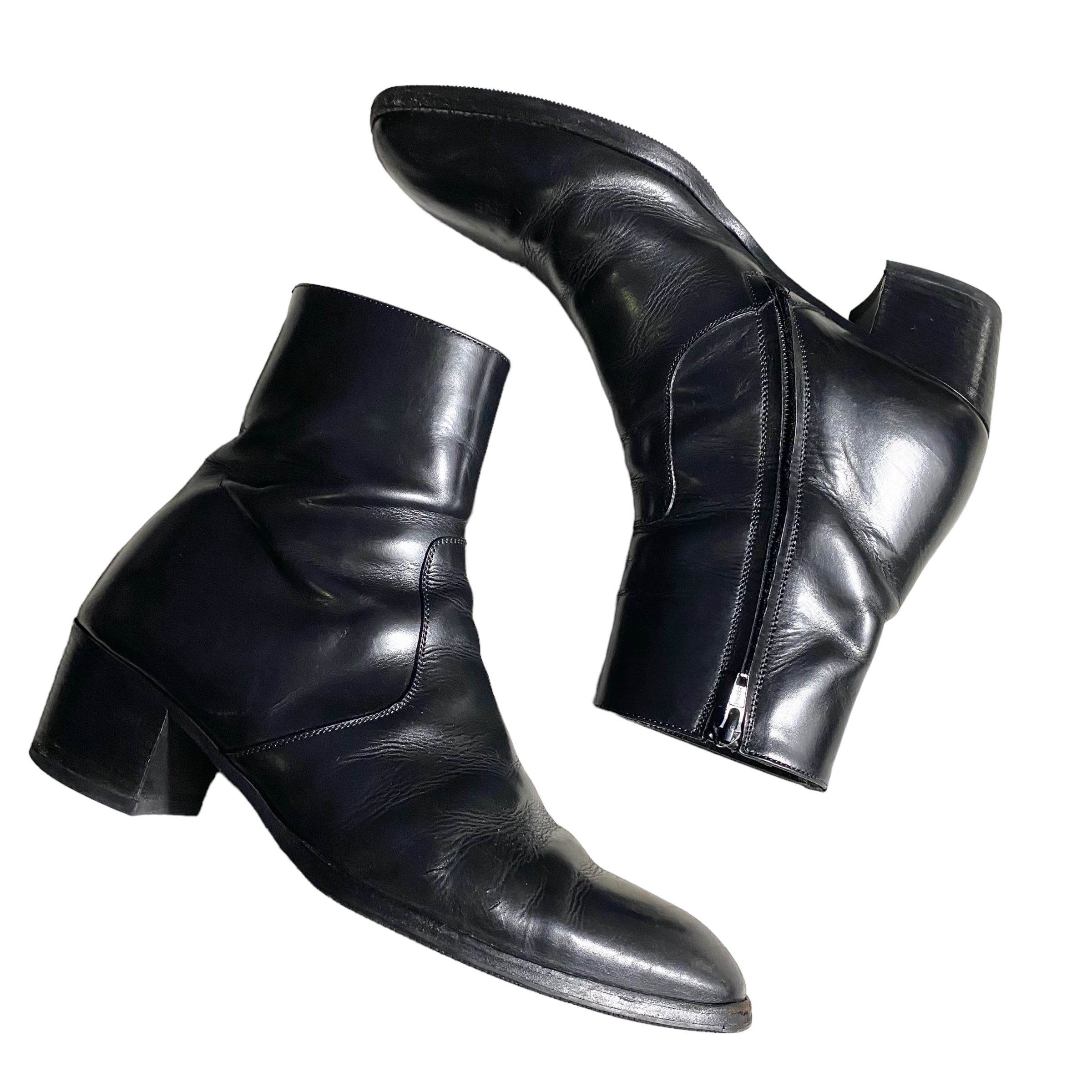 SAINT LAURENT PARIS leather high heel boots | NOIR ONLINE