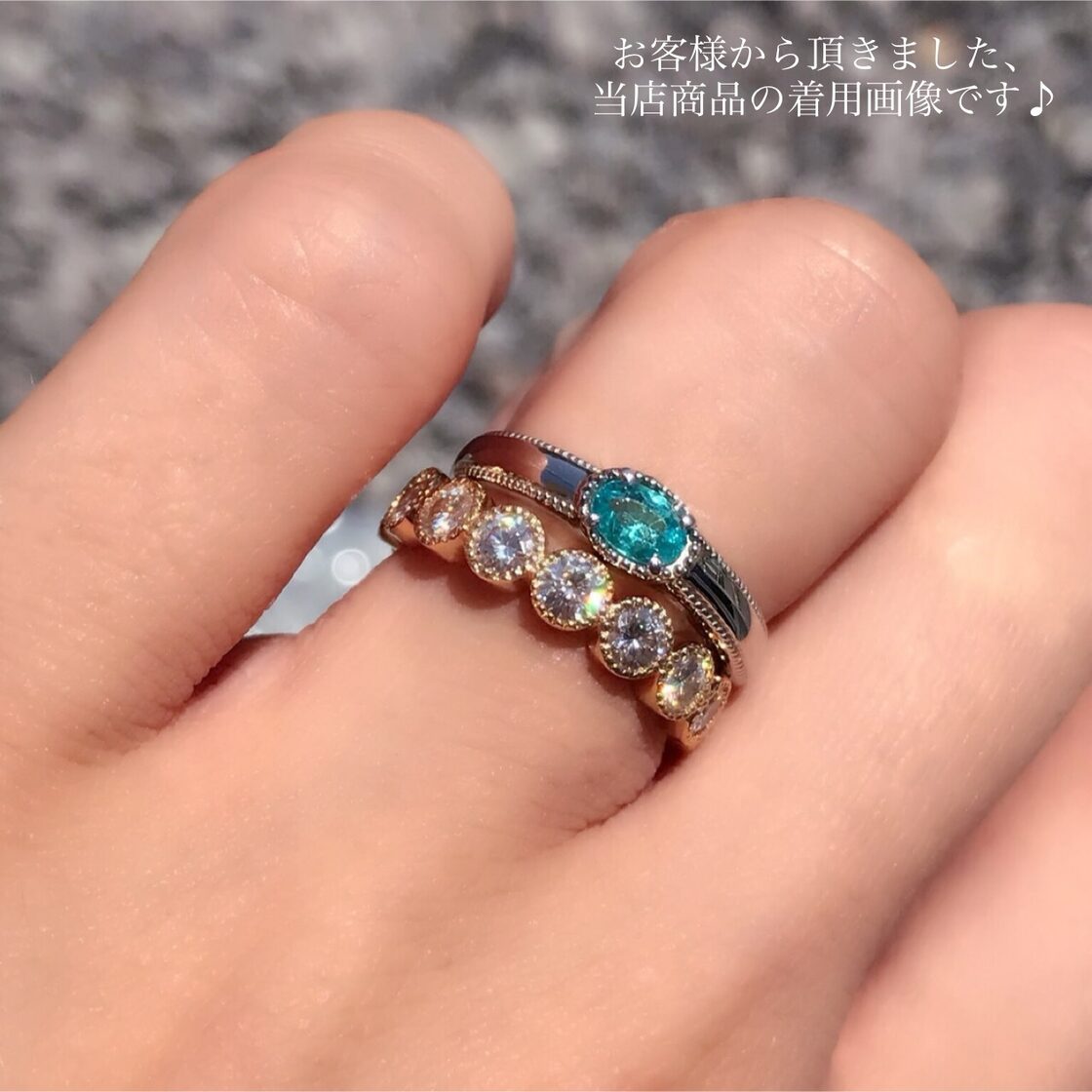 ラウンド ミル打ち フルエタニティリング | Pay ID