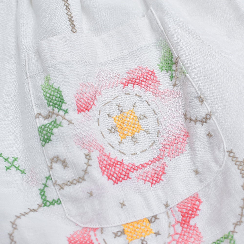 Remakeリメイク 再構築 テキスタイル クロスステッチ フラワー 刺繍