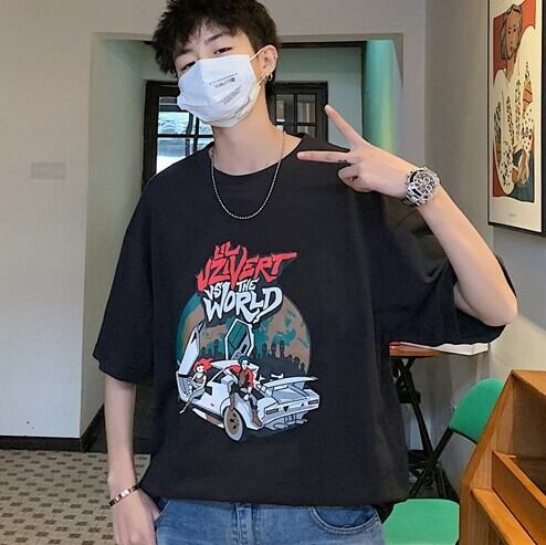 全3色 Tシャツ カットソー プリント カジュアル シンプル