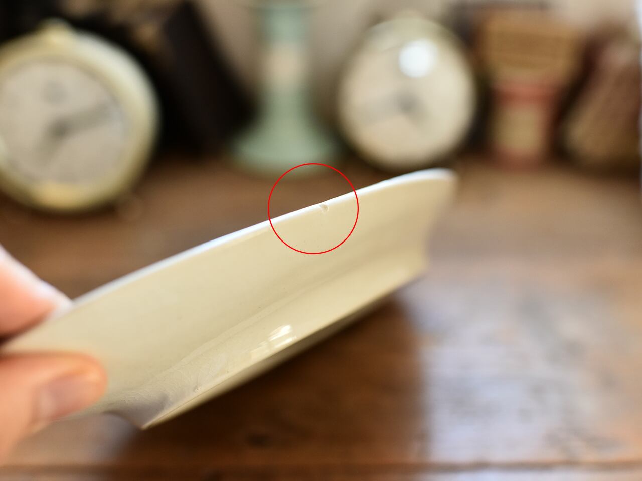 小花模様がかわいいオーバルプレート フレンチアンティーク