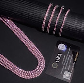 【Ice136】Pink Moissanite Tennis Chain Bracelet(3mm)