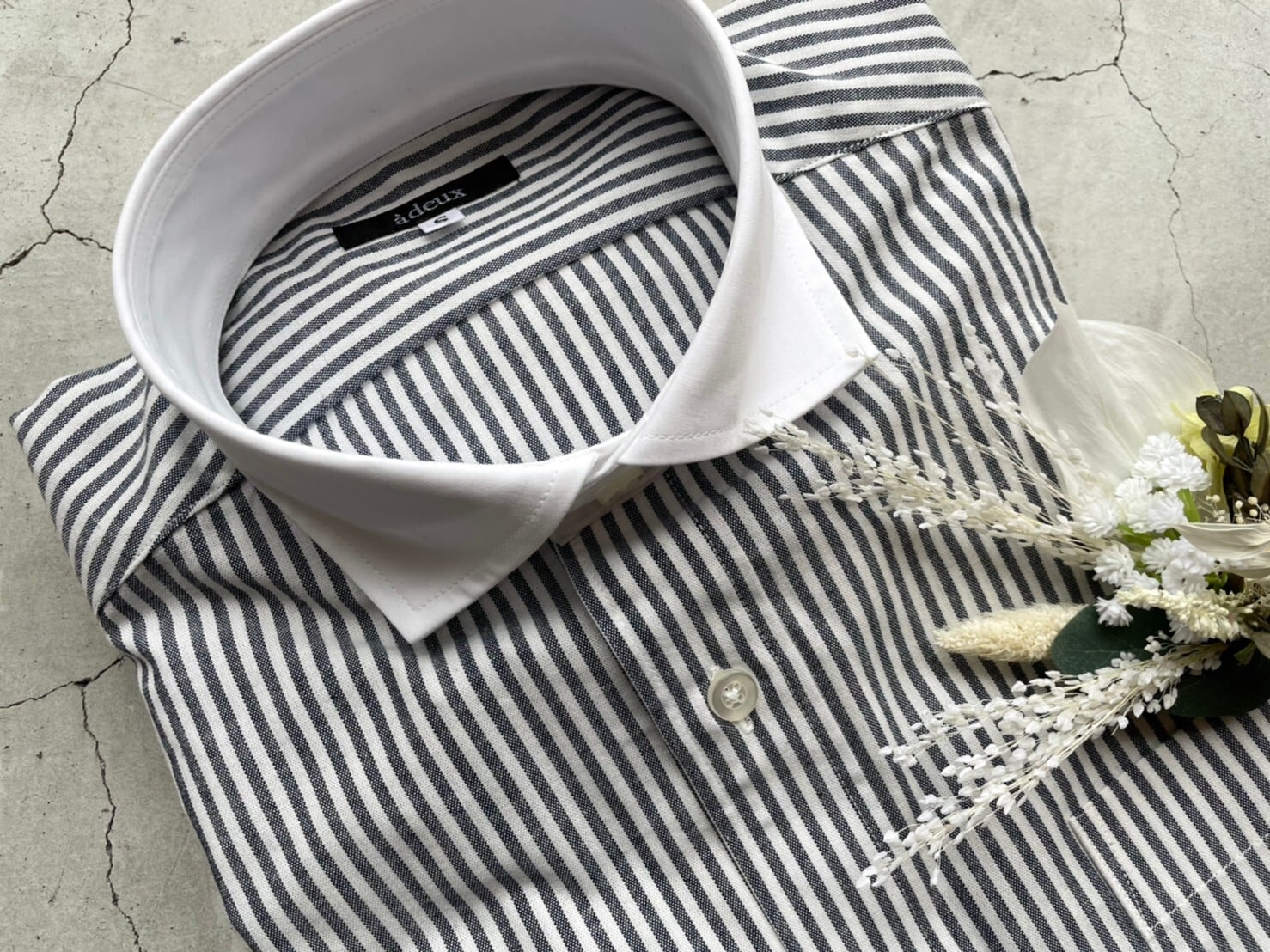 pineflower クレリックシャツ ストライプ クレリックシャツ ストライプ