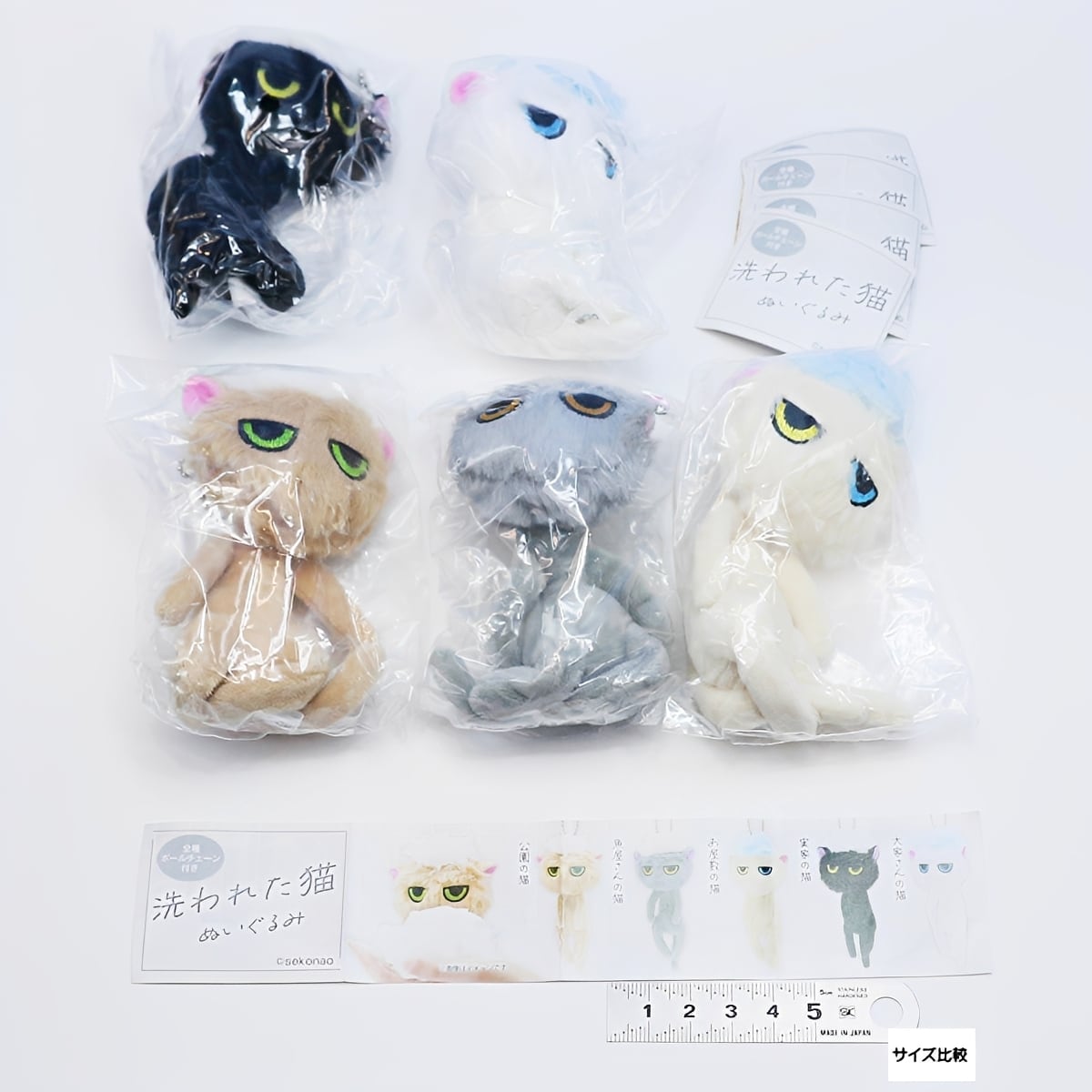 フルコンプ】 洗われた猫ぬいぐるみ 【全5種セット＋DPディスプレイ