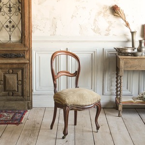 チェア/バルーンバックチェア/マホガン/ファブリック/キャスター付き/ディスプレイ用/椅子/イス