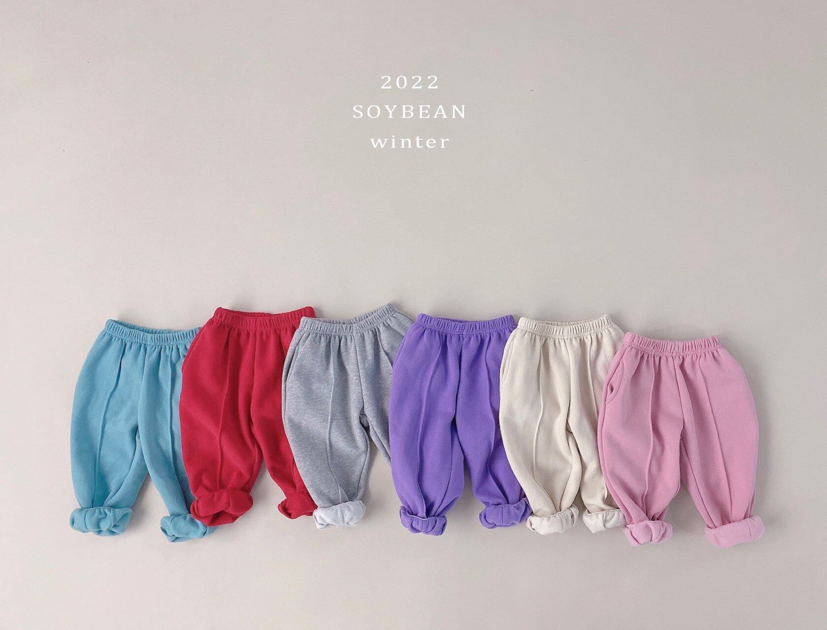 グレー90.|均一セール【即納】soy|80-140cm| Raised Pintuck Jogger Pants(裏起毛)