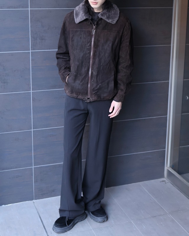 zip-up fur blouson