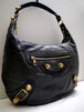 レア◆BALENCIAGA バレンシアガ ザ・ジャイアントクラブ ワンショルダー レザー トート バッグ 黒金◆ 希少なゴールドジャイアントスタッズ