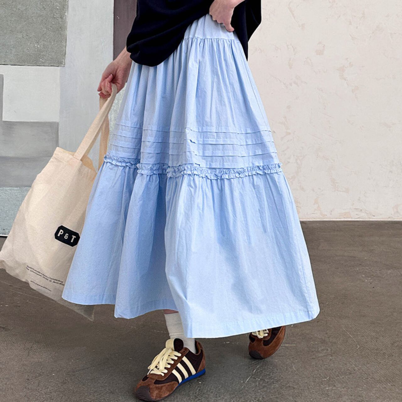 Long tiered skirt◇2colors 1795
