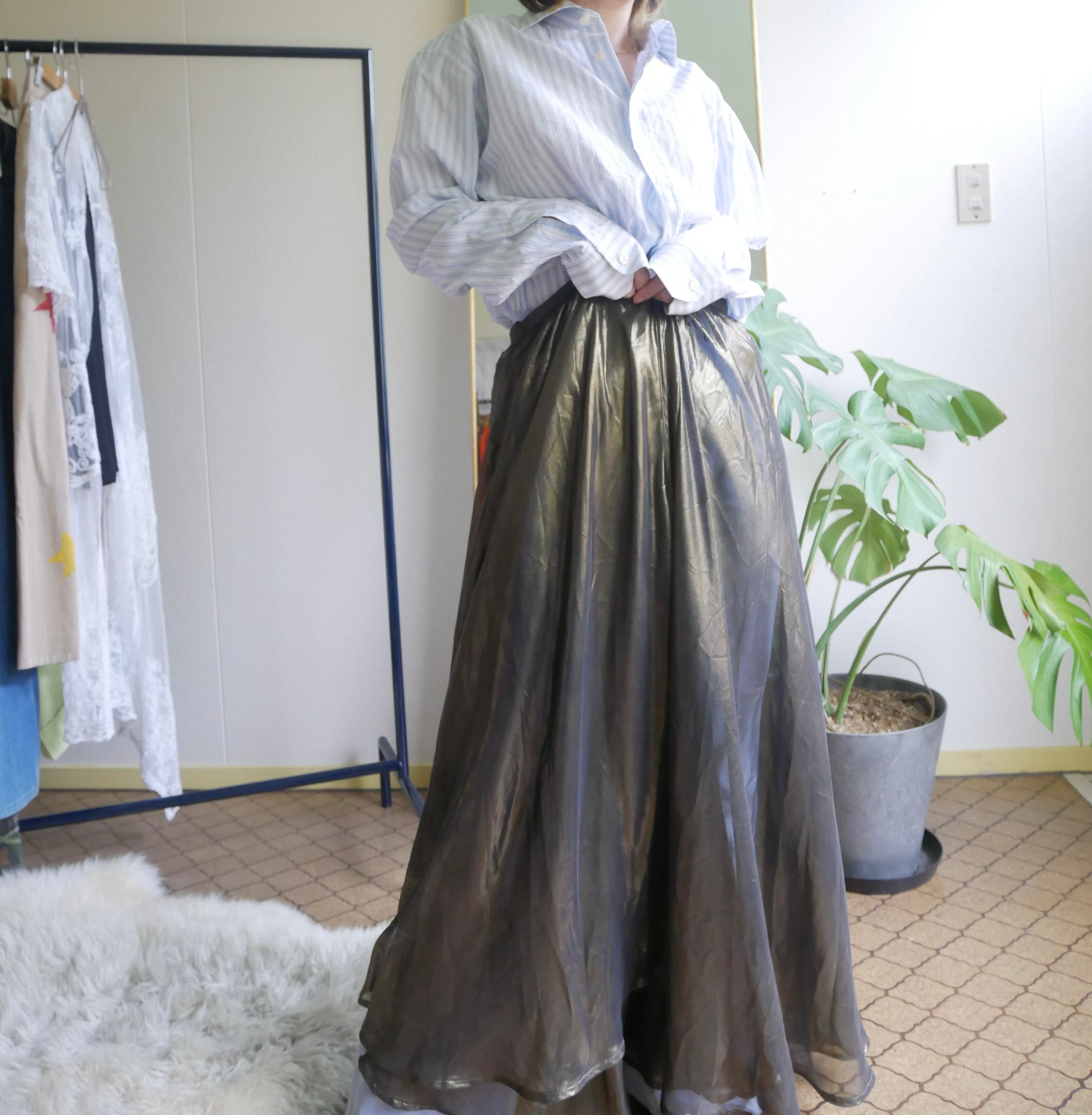 MADE IN ITALY  "Krizia" Metallic Long Wrap Skirt