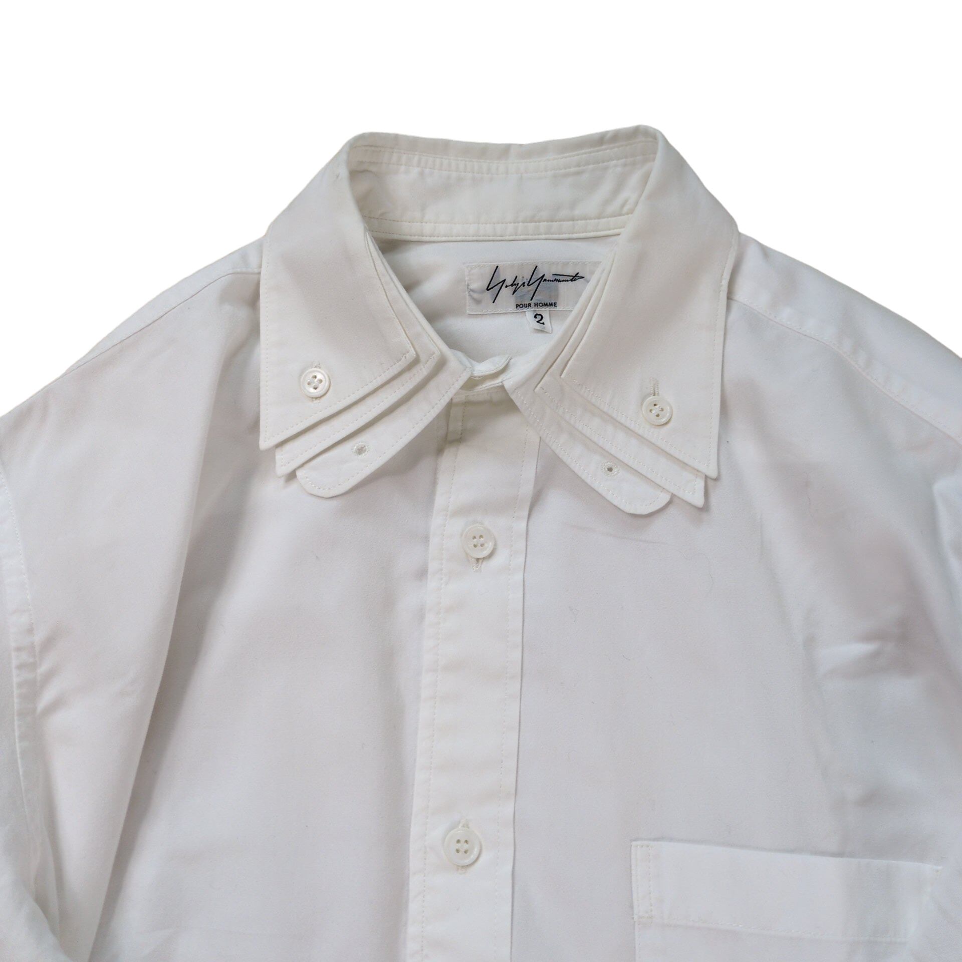 Yohji Yamamoto POUR HOMME 三枚襟 レイヤードシャツ Yohji Yamamoto POUR HOMME 三枚襟 レイヤードシャツ | Historia