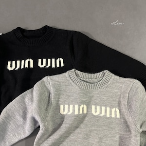 front logo knit tops