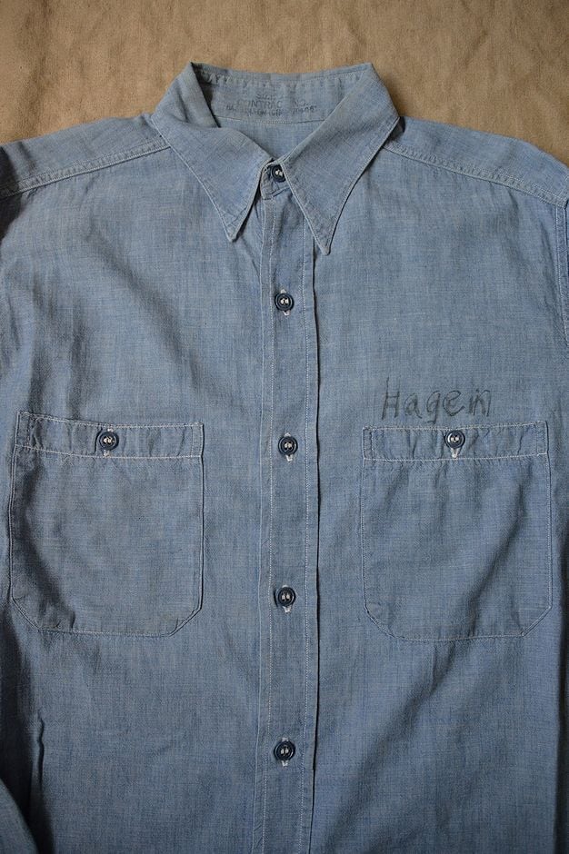 50's Vintage U.S. NAVY chambray shirt. | EXTRA'S GARMENT SUPPLY & CO.