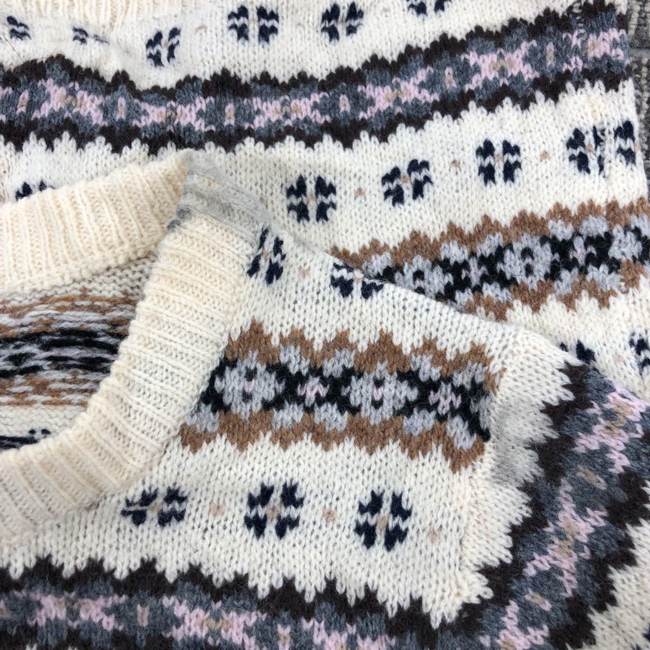 J.CREW ニット レディース S クリーム色 J.クルー セーター ボーダー柄 