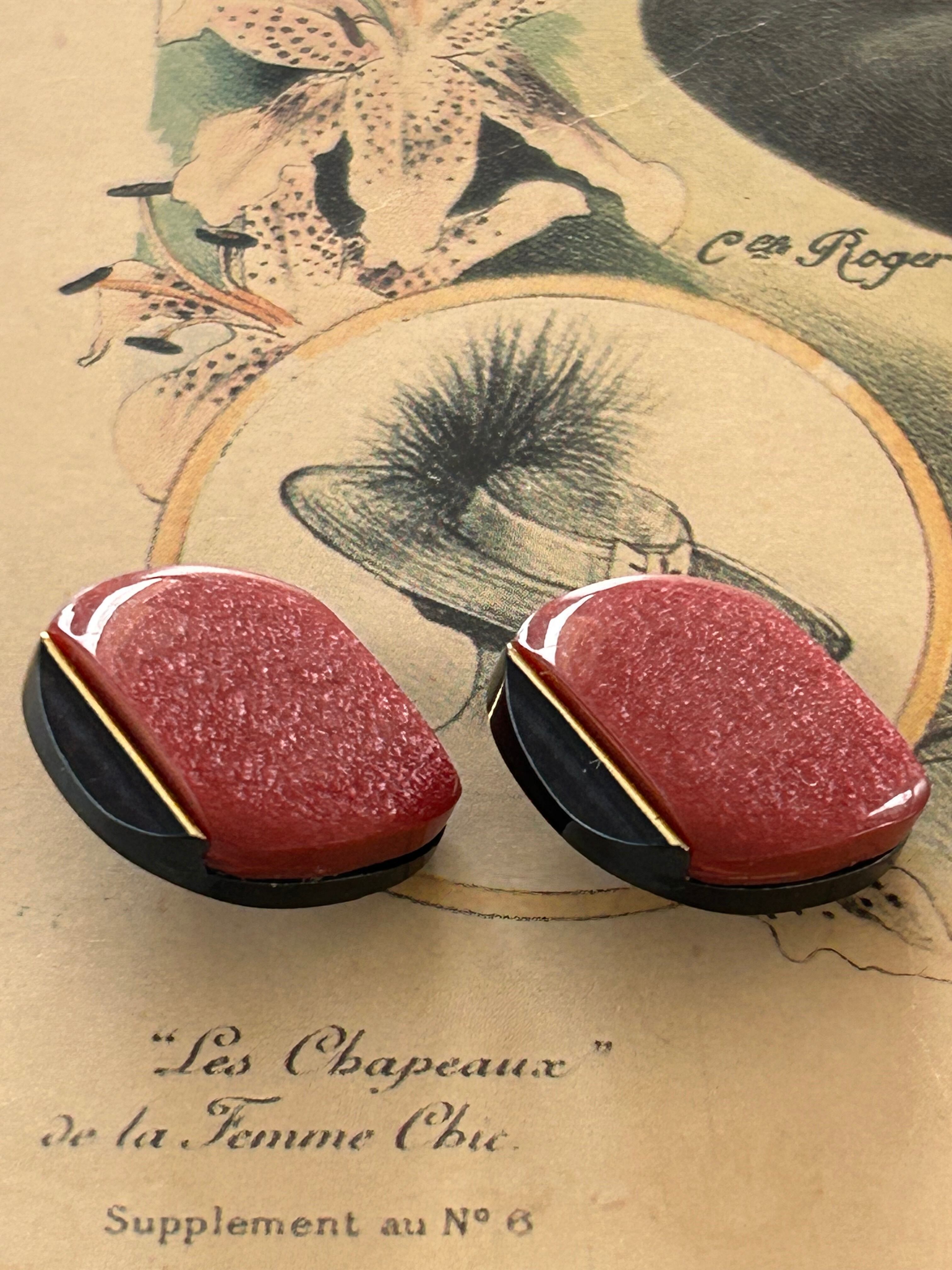 Japanese Vintage ボタン ローズ×ゴールド 16mm カボション 昭和レトロ アクセサリーパーツ 装飾材 カルトナージュ